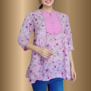 huda pluus – spring kiss floral lawn kurtee