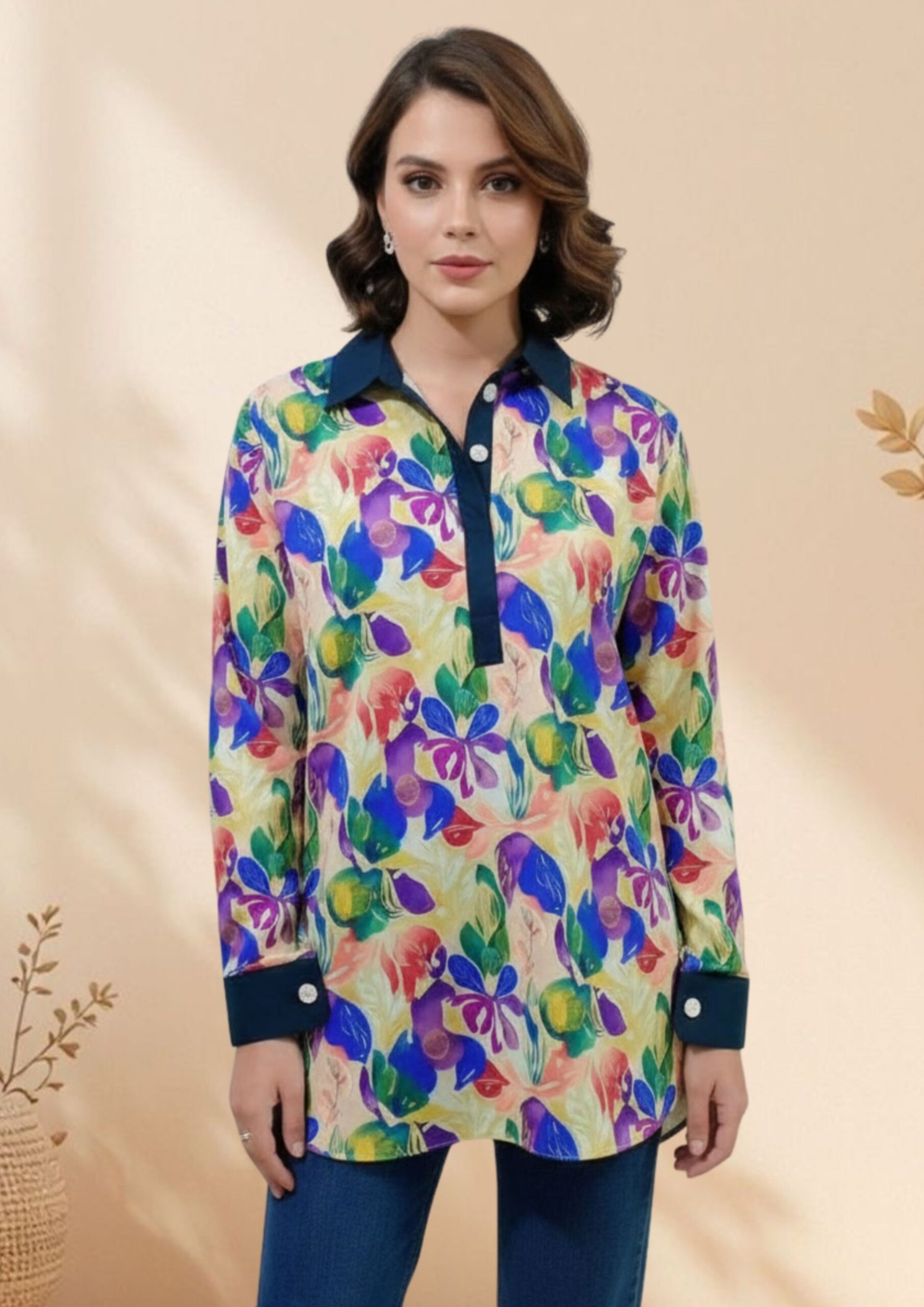 FloraEase – 100% Cotton Elegant Multi-Purpose Shirt