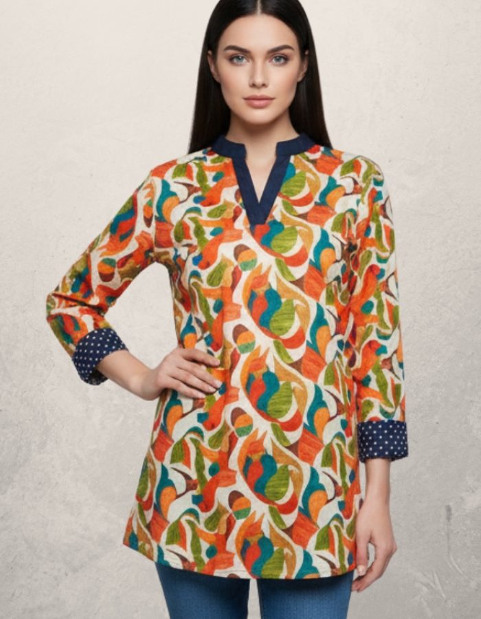 Aura Bloom – 100% Cotton Elegant Multi-Purpose Kurti Shirt