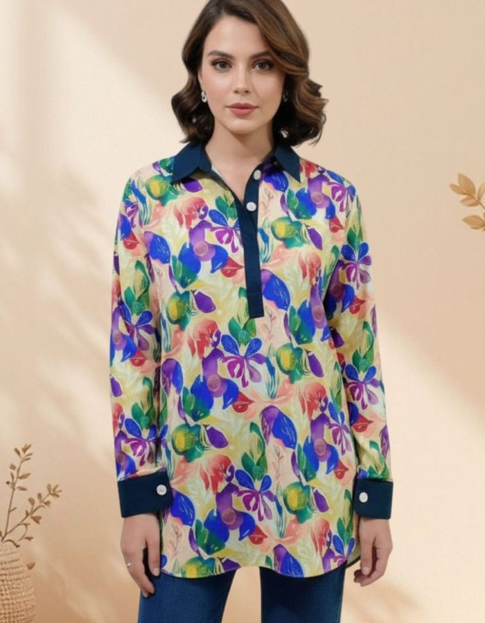 FloraEase – 100% Cotton Elegant Multi-Purpose Shirt